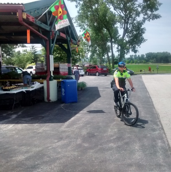 Bike officer at Farmer's Market
