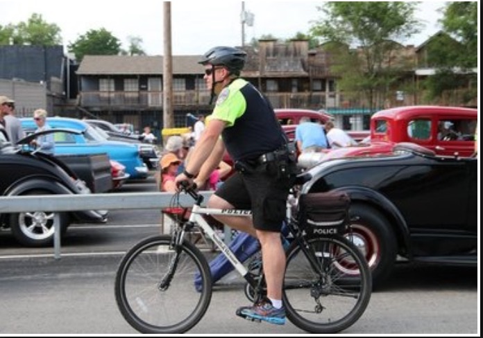 Reserve Officer Pence on Bike Patrol