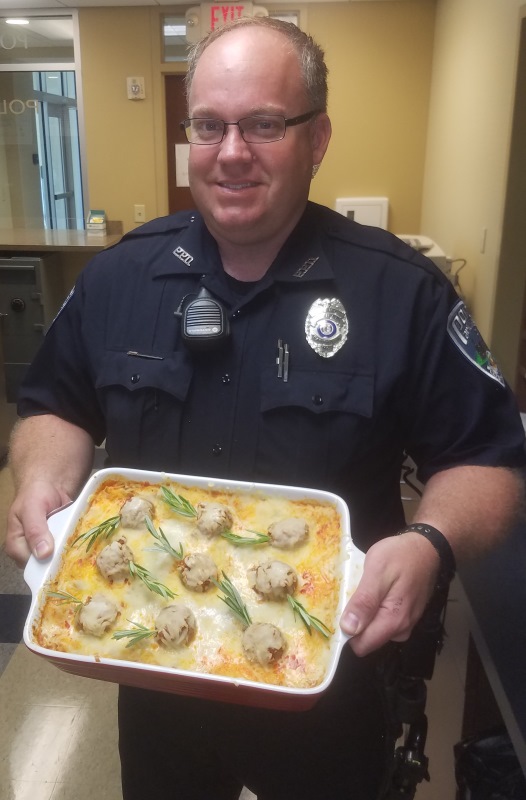 Reserve Officer Pence showing off cooking
