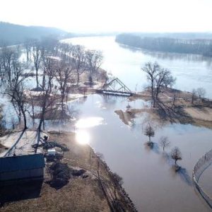Drone Footage of flooding in English Landing Park