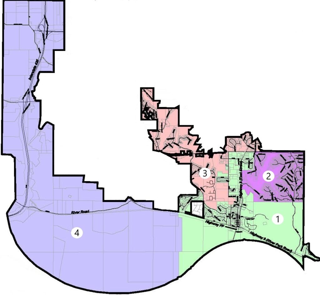 Parkville Ward Map with labeled wards