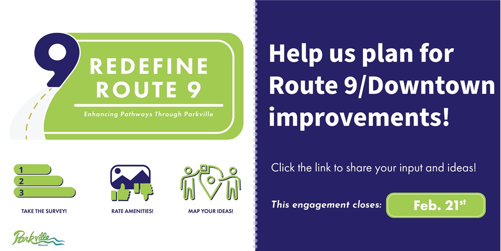 Redefine Route 9 flyer share input through online survey graphic