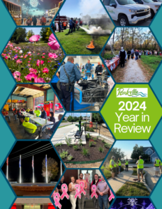 2024 Year in Review graphic with Parkville logo and photos from 2024