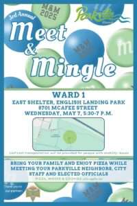 3rd Annual Meet & Mingle Flyer for Ward 1 with date, location, time and map of location