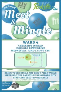 3rd Annual Meet & Mingle Flyer for Ward 4 with date, location, time and map of location