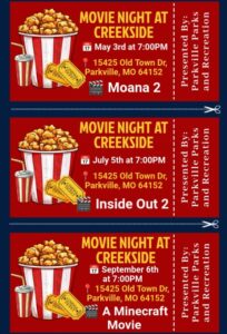 Outdoor Movie Nights at Creekside in 2025
