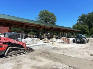 New Farmers Market Structure Stone Work Preparation