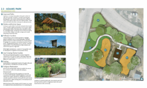 Adams park master plan, map illustration and recommendations document
